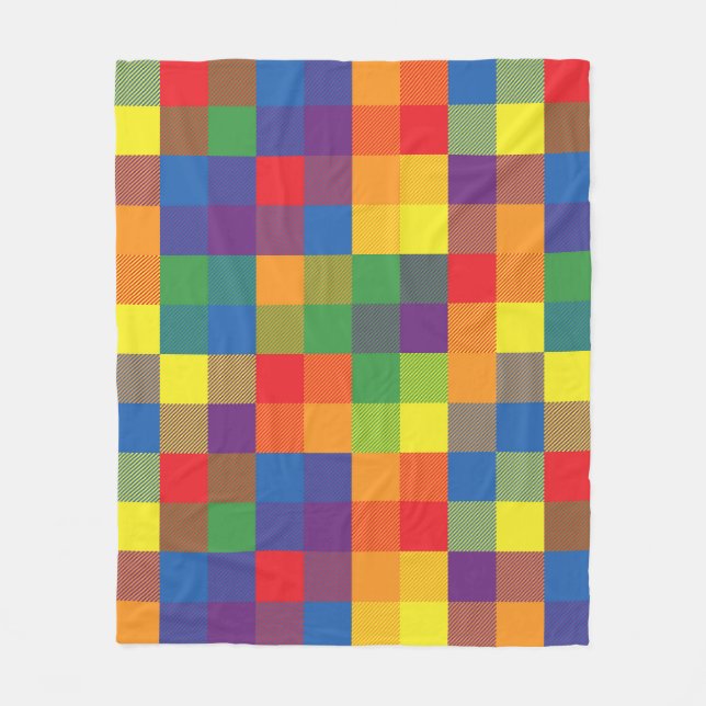 Rainbow Buffalo Karo Pride Kariert Fleecedecke (Vorderseite)