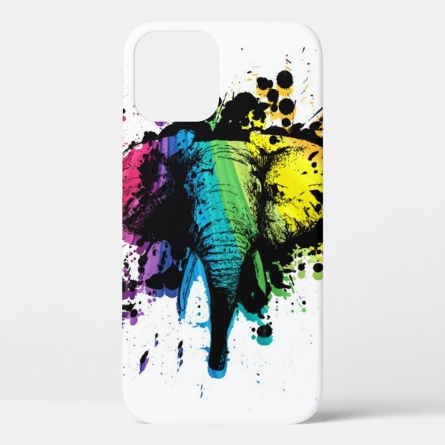 Rainbow Bull Elephant Abstract Design Case-Mate iP Case-Mate iPhone Hülle (Rückseite)