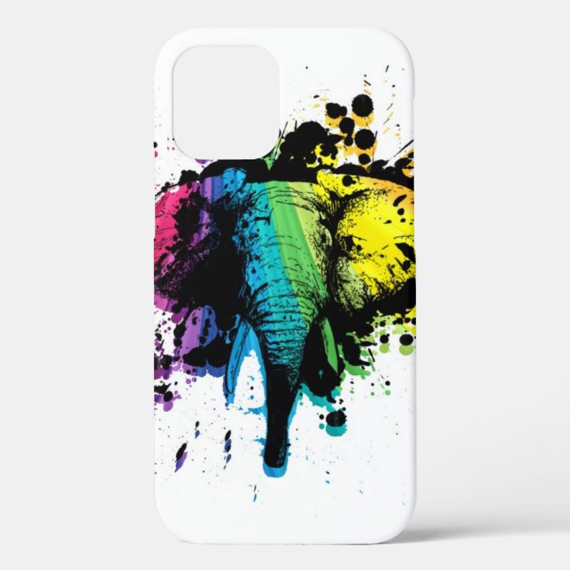 Rainbow Bull Elephant Abstrakt Case-Mate iPhone Hülle (Rückseite)