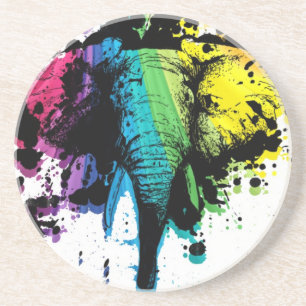 Rainbow Bull Elephant Sandstein Untersetzer