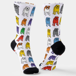 Rainbow Bulldog Hunde Hunde Rainbow Gemischte Rass Socken