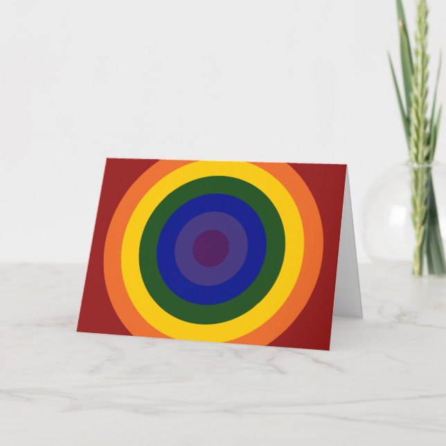 Rainbow Bullseye Birthday Card Karte (Vorderseite)