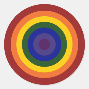 Rainbow Bullseye LGBT Runder Aufkleber