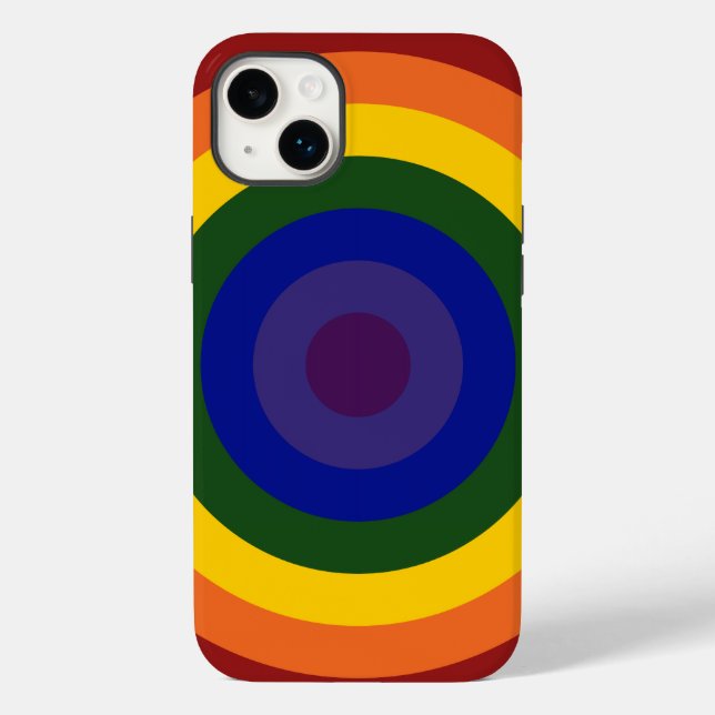 Rainbow Bullseye Muster Case-Mate iPhone Hülle (Rückseite)