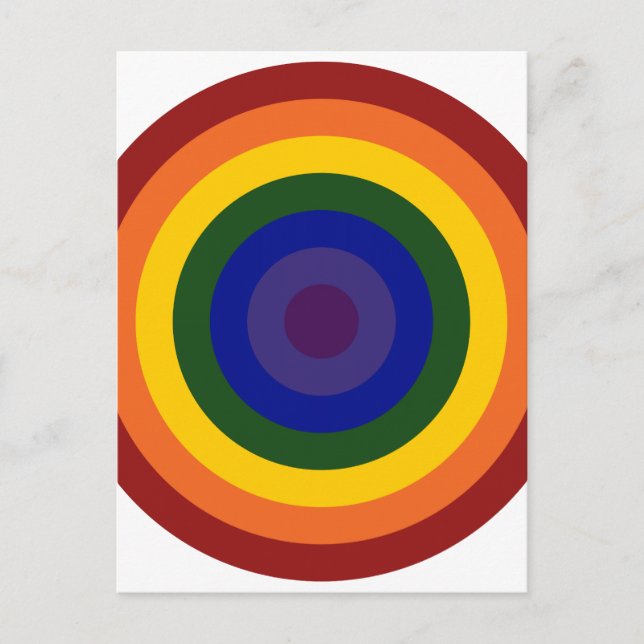 Rainbow Bullseye Postkarte (Vorderseite)