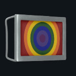 Rainbow Bullseye Rechteckige Gürtelschnalle<br><div class="desc">Konzentrische Kreise bilden einen regenbogenfarbenen Stierkampf. Der äußerste Kreis ist rot,  gefolgt von orange,  gelb,  grün,  blau,  indigo und endet mit violett in der Mitte. Feiern Sie Ihren LGBT-Stolz oder Ihre Liebe von Regenbogen! Digitales 7500 x 7500 Pixel Bild. Copyright ©2011 Claire E. Skinner,  Alle Rechte vorbehalten.</div>