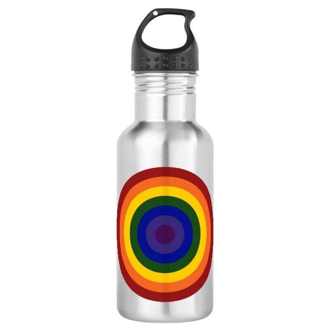 Rainbow Bullseye Trinkflasche (Vorderseite)