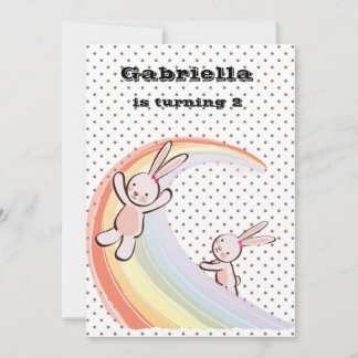 Rainbow Bunnies Einladung