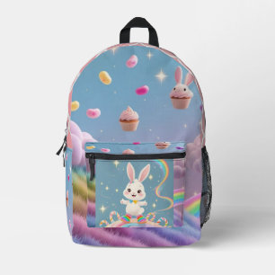 Rainbow Bunny Adventure - Kids Backpack Bedruckter Rucksack