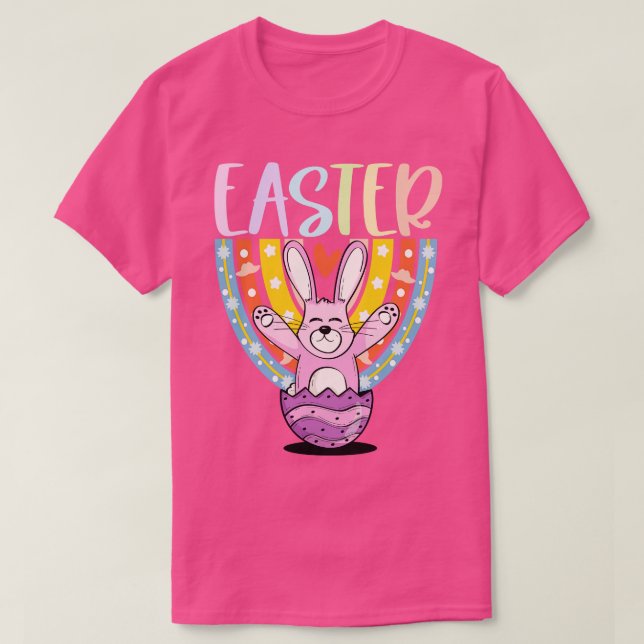 Rainbow Bunny Easter Egg mit Bunny T-Shirt (Design vorne)