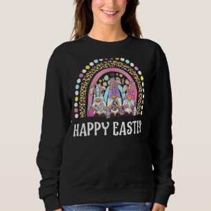Rainbow Bunny Gnome Rabbit Eggs Jagd Happy East Sweatshirt