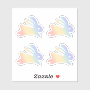 Rainbow Bunny Rabbit Set 4 Sticker