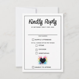 Rainbow Burst Food Choice RSVP Card