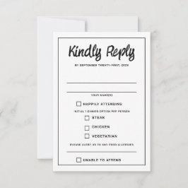 Rainbow Burst Food Choice RSVP Card Karte
