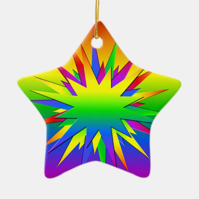 Rainbow Burst-Ornament, anpassen Keramik Ornament (Vorne)