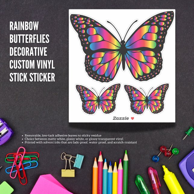 Rainbow Butterfells Decorative Custom Vinyl Stick Aufkleber (The Butterfly Studio
Rainbow Butterflies Decorative Custom Vinyl Stick Sticker)