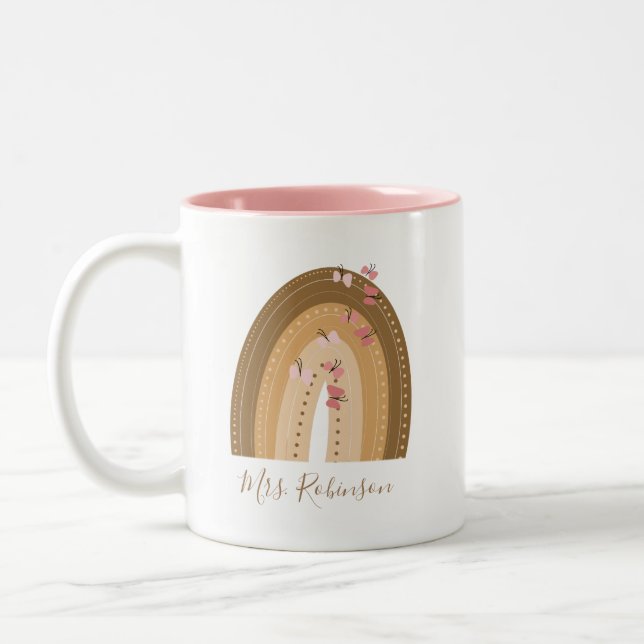 Rainbow Butterfells Skriptlehrer Name Zweifarbige Tasse (Links)