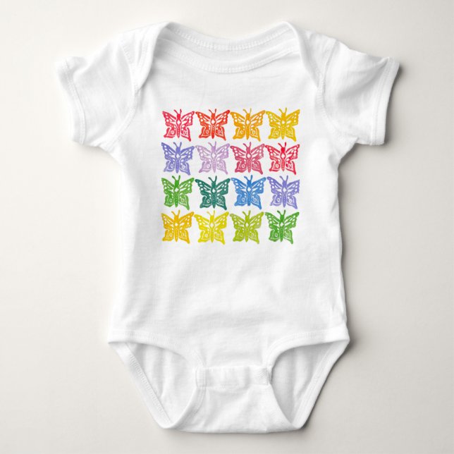Rainbow Butterfly Baby Bodysuit Baby Strampler (Vorderseite)
