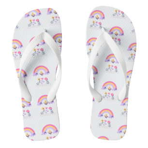Rainbow Butterfly Cloud-Blume Flip Flops