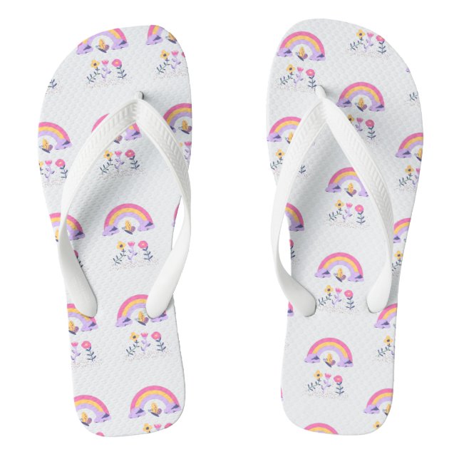Rainbow Butterfly Cloud-Blume Flip Flops (Fußbett)