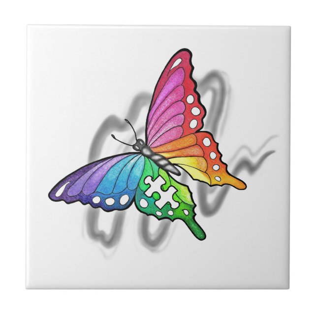 Rainbow Butterfly Fliese (Vorderseite)
