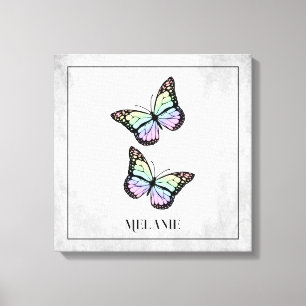 Rainbow Butterfly Floral Canvas Print Leinwanddruck