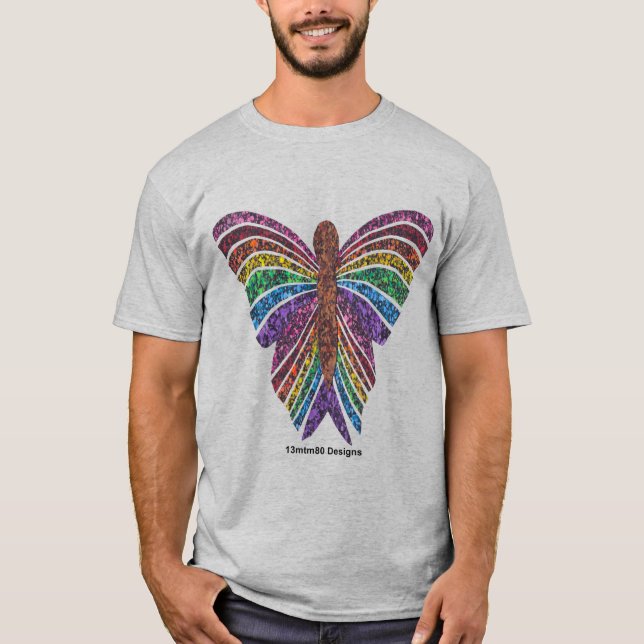 Rainbow Butterfly (lebhaft) - T - Shirt der Männer (Vorderseite)