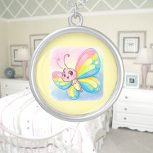 Rainbow Butterfly Necklace
