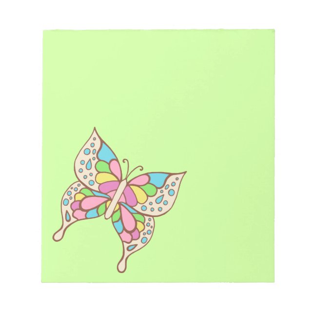 Rainbow Butterfly Notepad Notizblock (Vorderseite)