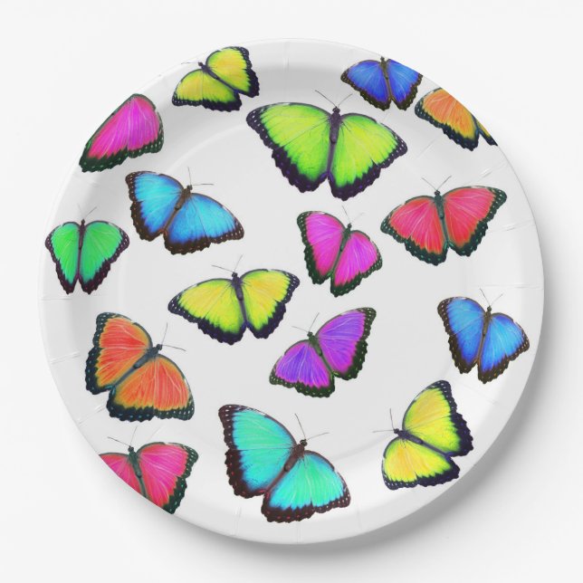 Rainbow Butterfly Pappteller (Vorderseite)