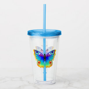 Rainbow Butterfly Peacock Eye Acryltrinkbecher