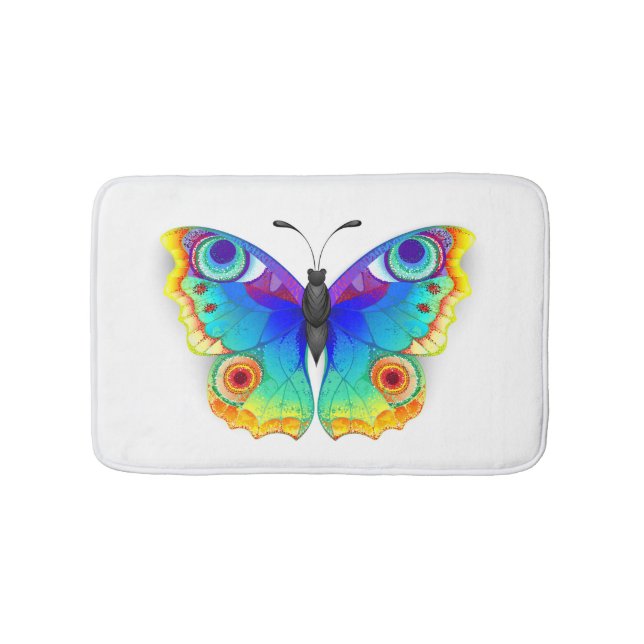 Rainbow Butterfly Peacock Eye Badematte (Vorderseite)