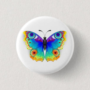 Rainbow Butterfly Peacock Eye Button