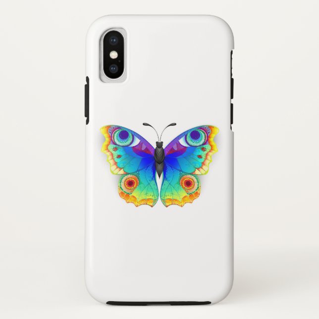 Rainbow Butterfly Peacock Eye Case-Mate iPhone Hülle (Rückseite)