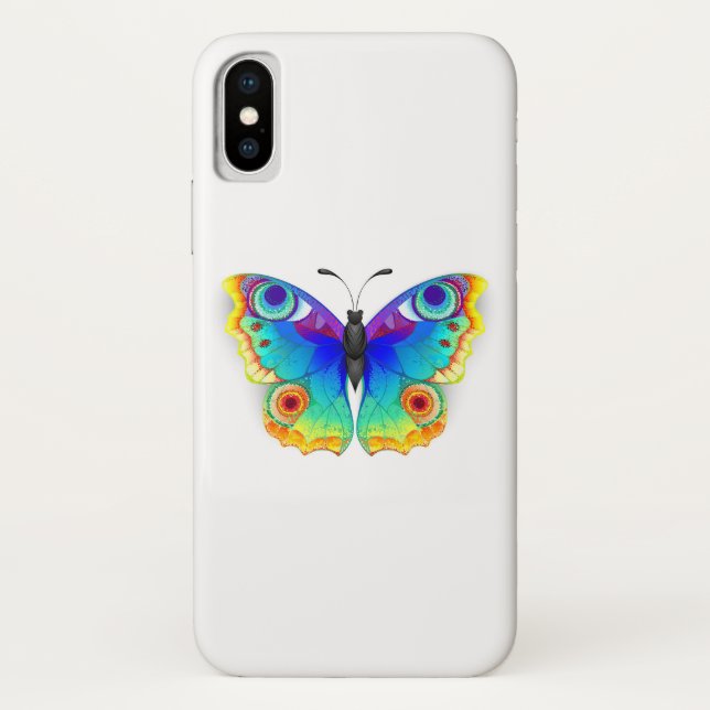 Rainbow Butterfly Peacock Eye Case-Mate iPhone Hülle (Rückseite)
