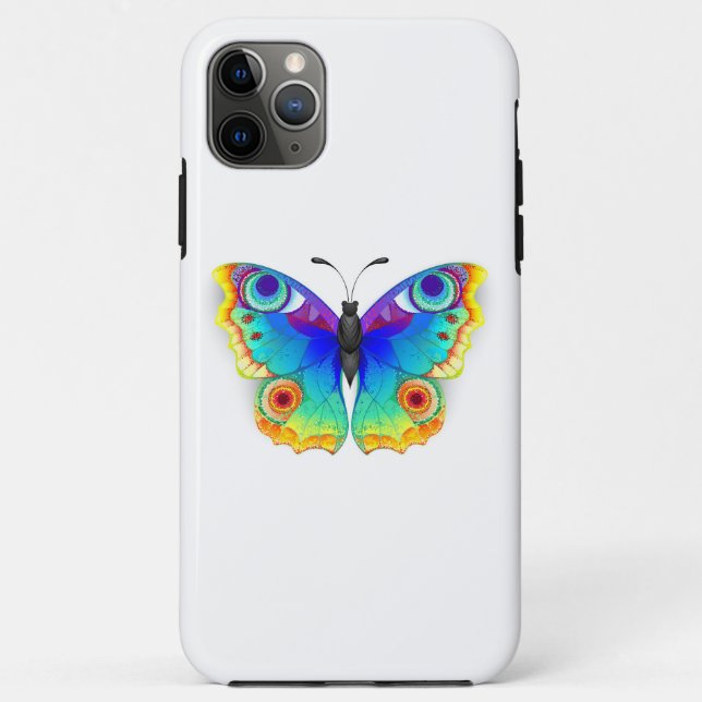 Rainbow Butterfly Peacock Eye Case-Mate iPhone Hülle (Rückseite)