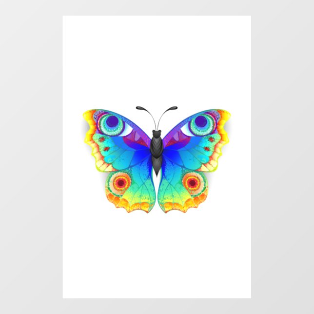 Rainbow Butterfly Peacock Eye Fensteraufkleber (Blatt)