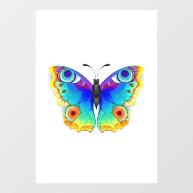Rainbow Butterfly Peacock Eye Fensteraufkleber (Blatt)
