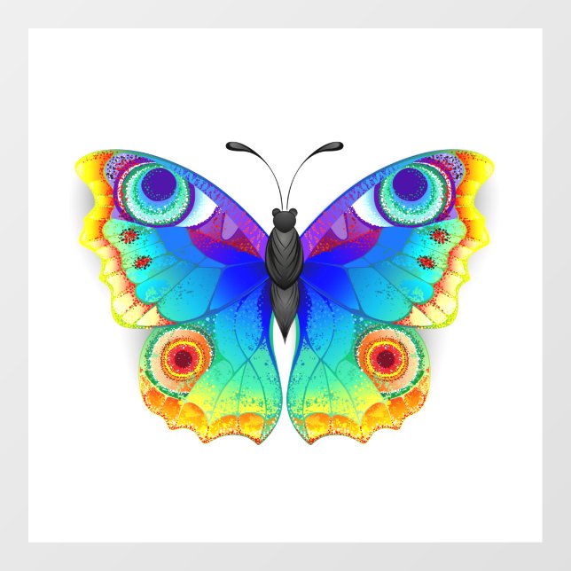Rainbow Butterfly Peacock Eye Fensteraufkleber (Blatt)