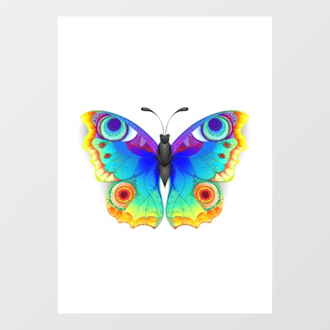 Rainbow Butterfly Peacock Eye Fensteraufkleber (Blatt)