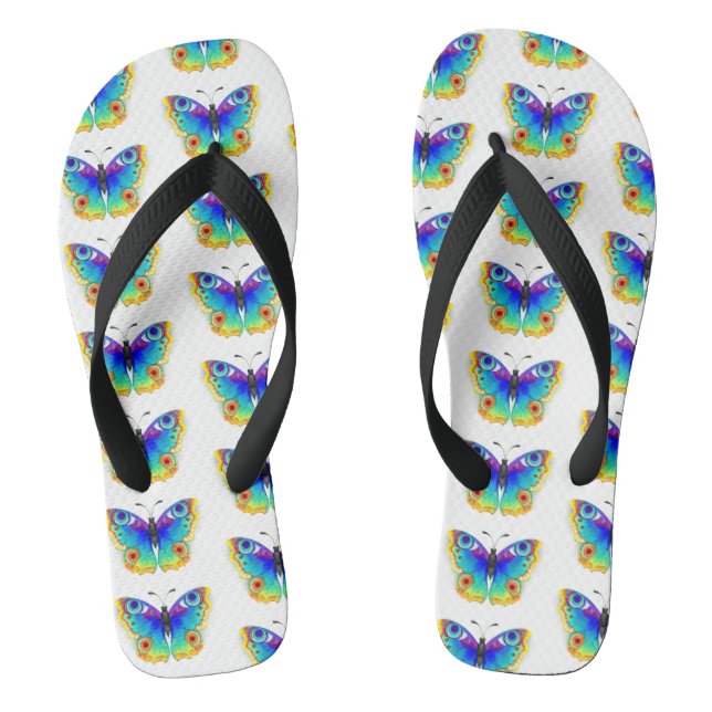Rainbow Butterfly Peacock Eye Flip Flops (Fußbett)