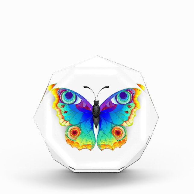 Rainbow Butterfly Peacock Eye Fotoblock (Vorderseite)