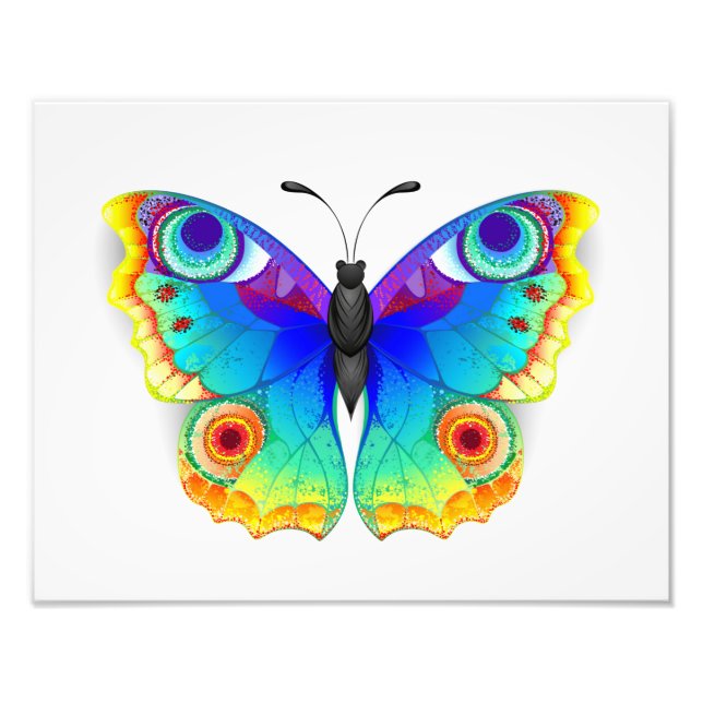Rainbow Butterfly Peacock Eye Fotodruck (Vorne)