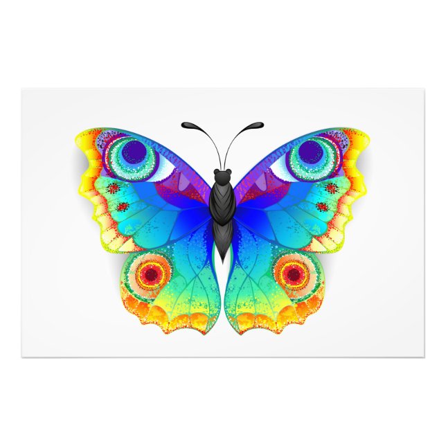 Rainbow Butterfly Peacock Eye Fotodruck (Vorne)