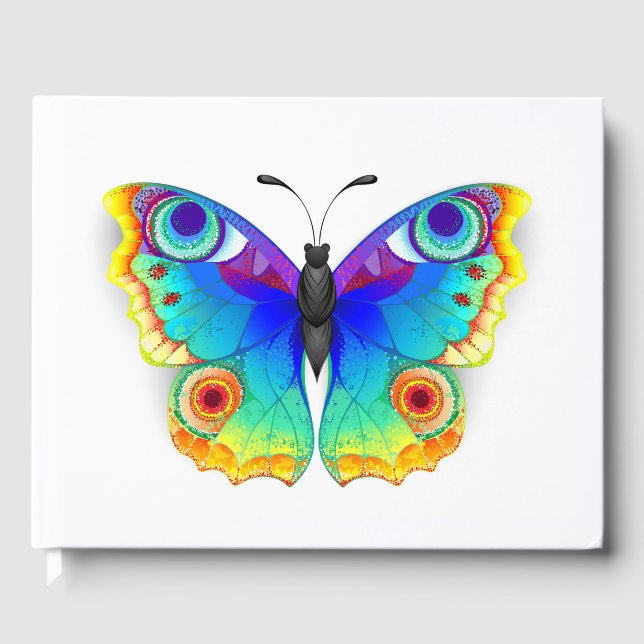 Rainbow Butterfly Peacock Eye Gästebuch (Vorderseite)