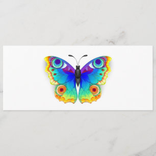 Rainbow Butterfly Peacock Eye Hinweiskarte