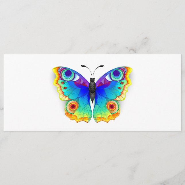 Rainbow Butterfly Peacock Eye Hinweiskarte (Vorderseite)