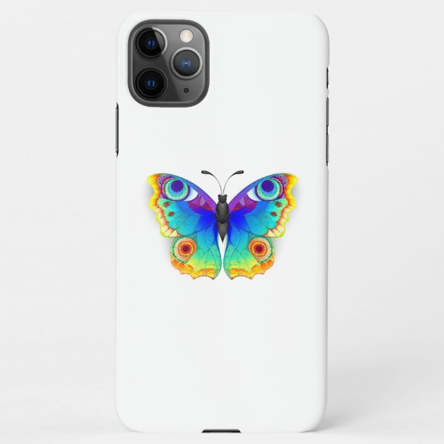 Rainbow Butterfly Peacock Eye iPhone Hülle (Rückseite)