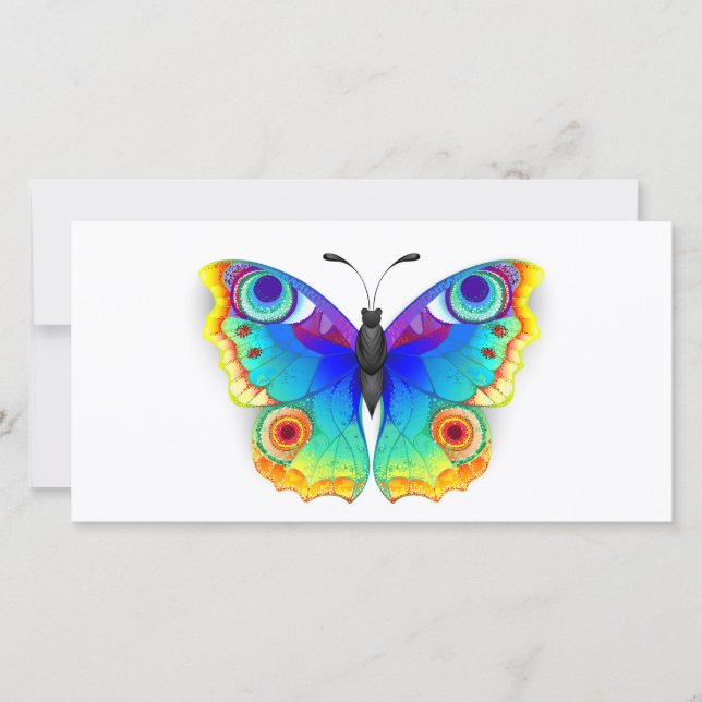 Rainbow Butterfly Peacock Eye Karte (Vorderseite)