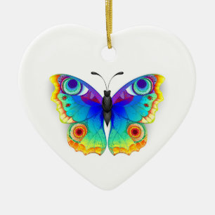 Rainbow Butterfly Peacock Eye Keramik Ornament